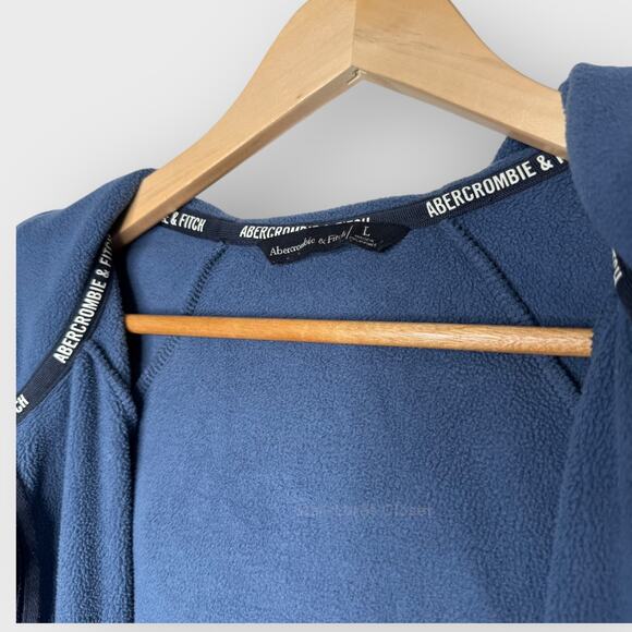 Abercrombie & Fitch Womens Fleece Zip Jacket Large Blue Colorblock Fleece Sporty - Picture 3 of 9